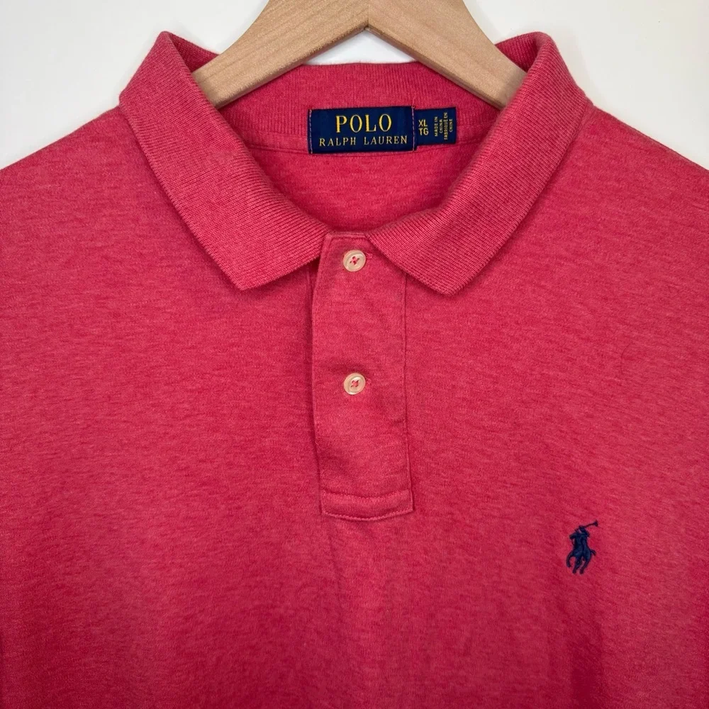 Polo Ralph Lauren Polo Shirt Men’s‎ XL Salmon Red Pony Short Sleeve collared